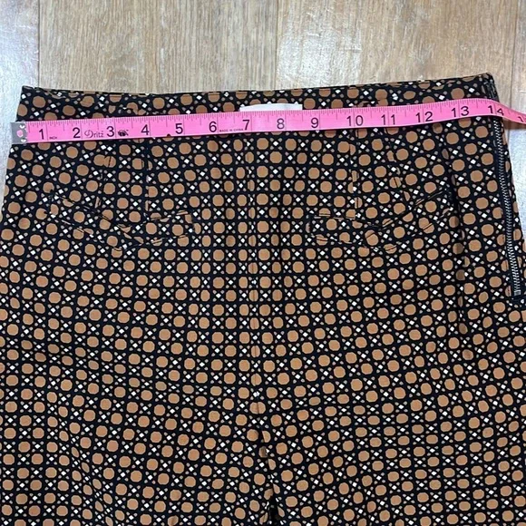 Anthropologie Essential Slim Trouser Pant Brown Motif Women's Size 2 Like New - Picture 11 of 15